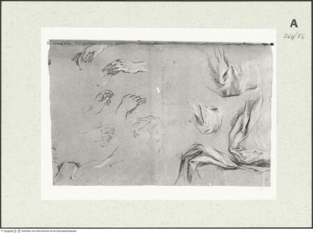 Vorderseite von Istituto Nazionale per la Grafica [https://www.deutsche-digitale-bibliothek.de/content/lizenzen/rv-ez/] Hand- und Draperiestudien - , bh463566_recto. Foto.