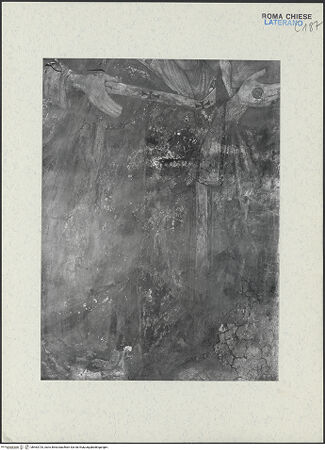 Vorderseite von ICCD [https://www.deutsche-digitale-bibliothek.de/content/lizenzen/rv-ez/] FreskenzyklusPapst Nikolaus III., in Begleitung von Petrus und Paulus, präsentiert das Modell von Sancta Sanctorum - Detail: Gewand des Papstes, vor der Restaurierung 1992-1994, bh463725_recto. Foto.