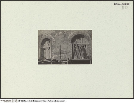 Vorderseite von unbekannt [https://www.deutsche-digitale-bibliothek.de/content/lizenzen/rv-fz/] Santa Balbina - Obergadenfenster während der Restaurierung 1928/1939, bh463818_recto. Foto.