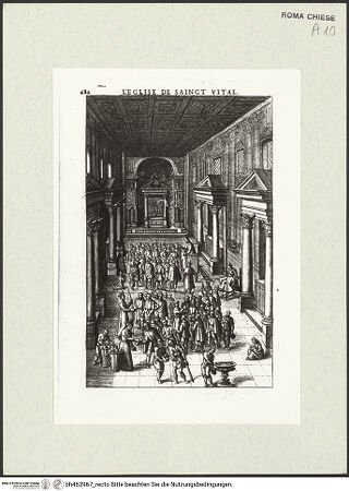 Vorderseite von Bibliotheca Hertziana [https://www.deutsche-digitale-bibliothek.de/content/lizenzen/rv-fz/] La peinture spirituelle ou l'art d'amirer, aimer e louer Dieu ..., Lyon 1611Blick ins Hauptschiff - , bh463967_recto. Foto.