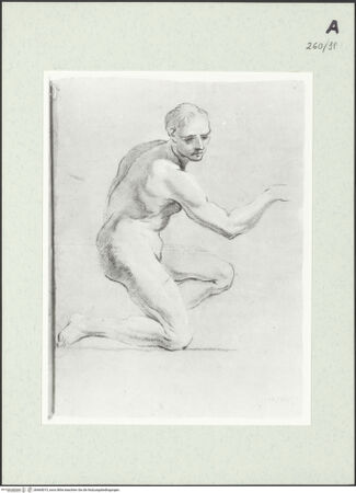 Vorderseite von Istituto Nazionale per la Grafica [https://www.deutsche-digitale-bibliothek.de/content/lizenzen/rv-ez/] Kniende männliche Gestalt - , bh464015_recto. Foto.