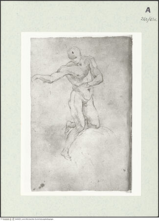 Vorderseite von Istituto Nazionale per la Grafica [https://www.deutsche-digitale-bibliothek.de/content/lizenzen/rv-ez/] Kniende männliche Gestalt - , bh464021_recto. Foto.