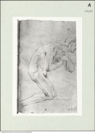 Vorderseite von Istituto Nazionale per la Grafica [https://www.deutsche-digitale-bibliothek.de/content/lizenzen/rv-ez/] Kniende männliche Gestalt - , bh464023_recto. Foto.