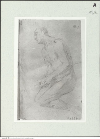 Vorderseite von Istituto Nazionale per la Grafica [https://www.deutsche-digitale-bibliothek.de/content/lizenzen/rv-ez/] Kniende männliche Gestalt - , bh464044_recto. Foto.