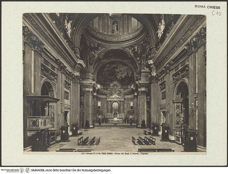 Vorderseite von Alinari [https://www.deutsche-digitale-bibliothek.de/content/lizenzen/rv-ez/] Il GesùLanghaus - Inneres zum Hauptaltar, bh464068_recto. Foto.
