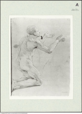 Vorderseite von Istituto Nazionale per la Grafica [https://www.deutsche-digitale-bibliothek.de/content/lizenzen/rv-ez/] Aktstudie zu einem knienden Mann - , bh464210_recto. Foto.