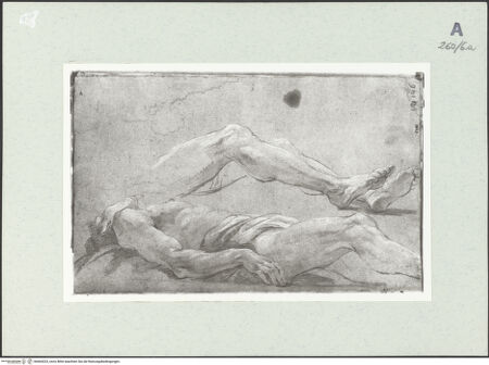 Vorderseite von Istituto Nazionale per la Grafica [https://www.deutsche-digitale-bibliothek.de/content/lizenzen/rv-ez/] Studien zu einer liegenden männlichen Gestalt - , bh464323_recto. Foto.