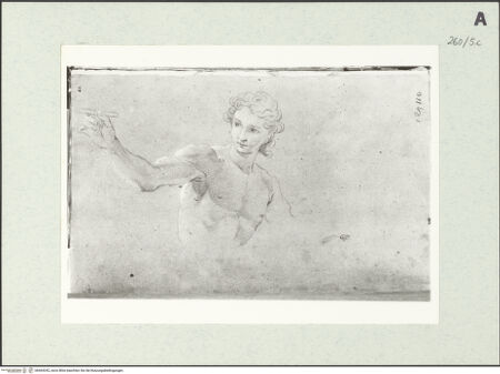 Vorderseite von Istituto Nazionale per la Grafica [https://www.deutsche-digitale-bibliothek.de/content/lizenzen/rv-ez/] Aktstudie zu einem jungen Mann in Halbfigur, einen Stab haltend - , bh464342_recto. Foto.