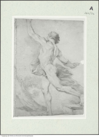 Vorderseite von Istituto Nazionale per la Grafica [https://www.deutsche-digitale-bibliothek.de/content/lizenzen/rv-ez/] Fliehende männliche Gestalt mit ausgestreckten Armen - , bh464360_recto. Foto.