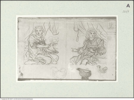 Vorderseite von Istituto Nazionale per la Grafica [https://www.deutsche-digitale-bibliothek.de/content/lizenzen/rv-ez/] Skizzen zu zwei Porträts - Detail, bh464371_recto. Foto.