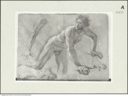 Vorderseite von Istituto Nazionale per la Grafica [https://www.deutsche-digitale-bibliothek.de/content/lizenzen/rv-ez/] Aktstudie zu einem stürzenden Mann - , bh464384_recto. Foto.