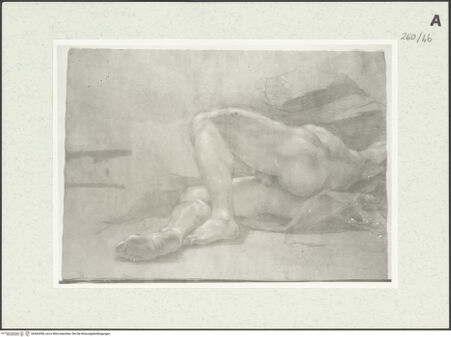 Vorderseite von Istituto Nazionale per la Grafica [https://www.deutsche-digitale-bibliothek.de/content/lizenzen/rv-ez/] Liegende männliche Gestalt in Halbfigur - , bh464390_recto. Foto.