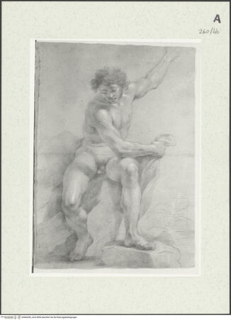 Vorderseite von Istituto Nazionale per la Grafica [https://www.deutsche-digitale-bibliothek.de/content/lizenzen/rv-ez/] Sitzende männliche Gestalt - , bh464396_recto. Foto.