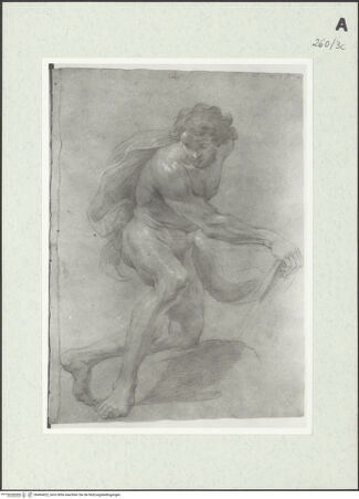 Vorderseite von Istituto Nazionale per la Grafica [https://www.deutsche-digitale-bibliothek.de/content/lizenzen/rv-ez/] Kniende männliche Gestalt - , bh464422_recto. Foto.