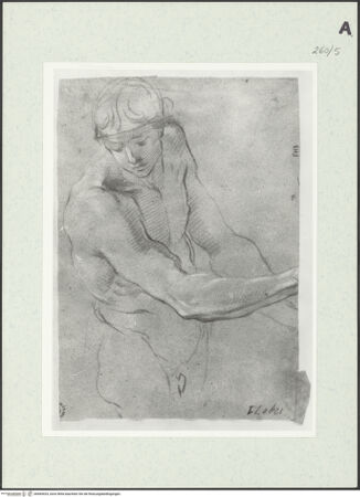 Vorderseite von Istituto Nazionale per la Grafica [https://www.deutsche-digitale-bibliothek.de/content/lizenzen/rv-ez/] Aktstudie zu einem Mann mit Helm - , bh464424_recto. Foto.