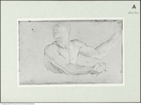 Vorderseite von Istituto Nazionale per la Grafica [https://www.deutsche-digitale-bibliothek.de/content/lizenzen/rv-ez/] Männliche Aktstudie mit Dolch in Halbfigur - , bh464460_recto. Foto.