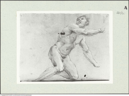 Vorderseite von Istituto Nazionale per la Grafica [https://www.deutsche-digitale-bibliothek.de/content/lizenzen/rv-ez/] Aktstudie zu einem stürzenden Mann - , bh464491_recto. Foto.