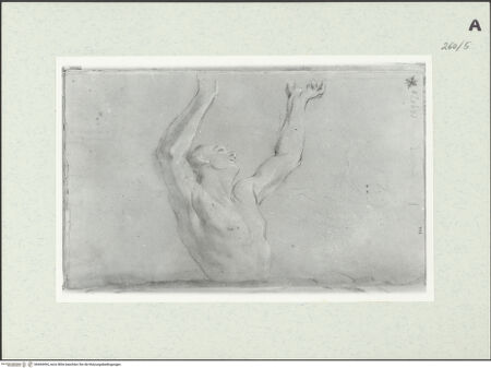 Vorderseite von Istituto Nazionale per la Grafica [https://www.deutsche-digitale-bibliothek.de/content/lizenzen/rv-ez/] Männliche Aktstudie in Halbfigur - , bh464494_recto. Foto.