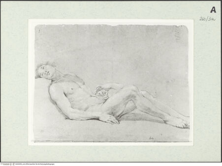 Vorderseite von Istituto Nazionale per la Grafica [https://www.deutsche-digitale-bibliothek.de/content/lizenzen/rv-ez/] Aktstudie zu einem liegenden Mann - , bh464496_recto. Foto.