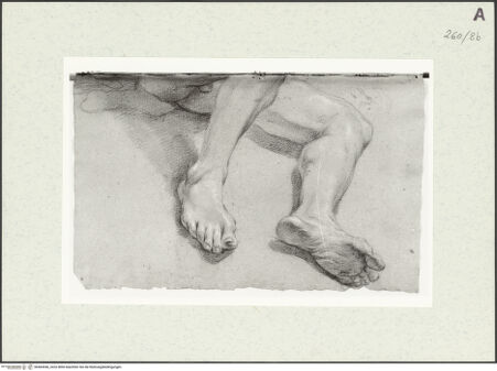 Vorderseite von Istituto Nazionale per la Grafica [https://www.deutsche-digitale-bibliothek.de/content/lizenzen/rv-ez/] Studie zu einem Beinpaar - , bh464546_recto. Foto.