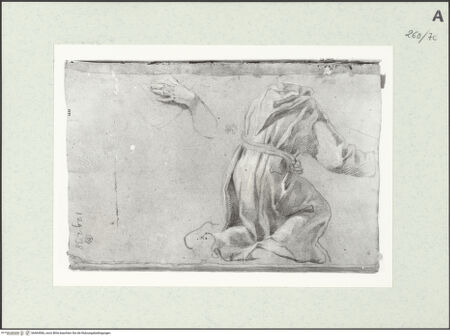 Vorderseite von Istituto Nazionale per la Grafica [https://www.deutsche-digitale-bibliothek.de/content/lizenzen/rv-ez/] Studie zu einem knienden Mönch - , bh464566_recto. Foto.