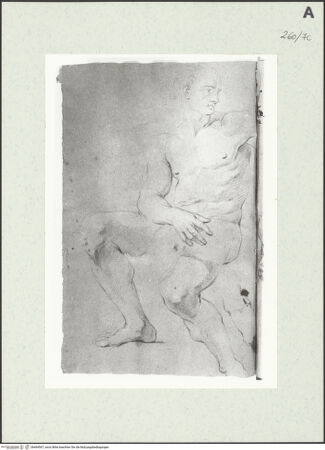 Vorderseite von Istituto Nazionale per la Grafica [https://www.deutsche-digitale-bibliothek.de/content/lizenzen/rv-ez/] Aktstudie eines sitzenden Mannes - , bh464567_recto. Foto.