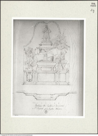 Vorderseite von Bibliothèque Nationale, Paris [https://www.deutsche-digitale-bibliothek.de/content/lizenzen/rv-ez/] Grabmal des Kardinals Lorenzo Imperiali in Sant'Agostino, Rom - , bh464630_recto. Foto.