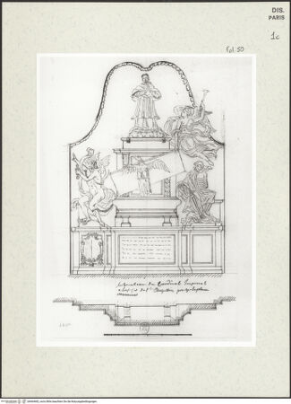 Vorderseite von Bibliothèque Nationale, Paris [https://www.deutsche-digitale-bibliothek.de/content/lizenzen/rv-ez/] Grab des Kardinals Lorenzo Imperiali in Sant'Agostino, Rom - , bh464682_recto. Foto.