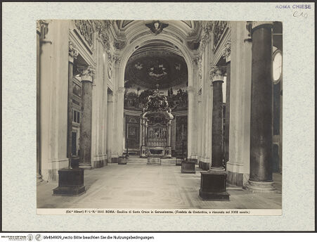 Vorderseite von Alinari [https://www.deutsche-digitale-bibliothek.de/content/lizenzen/rv-ez/] Santa Croce in Gerusalemme - Inneres zum Chor, bh464909_recto. Foto.