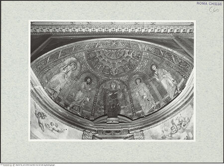 Vorderseite von Sopr. BAS ROMA [https://www.deutsche-digitale-bibliothek.de/content/lizenzen/rv-ez/] Madonna mit Kind zwischen den Heiligen Jakobus, Johannes, Petrus und Andreas - , bh465196_recto. Foto.