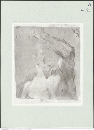 Vorderseite von Istituto Nazionale per la Grafica [https://www.deutsche-digitale-bibliothek.de/content/lizenzen/rv-ez/] Aktstudie zu einem sitzenden Mann, in Halbfigur - , bh465408_recto. Foto.