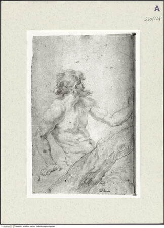 Vorderseite von Istituto Nazionale per la Grafica [https://www.deutsche-digitale-bibliothek.de/content/lizenzen/rv-ez/] Aktstudie zu einem sitzenden Mann im Profil - , bh465463_recto. Foto.