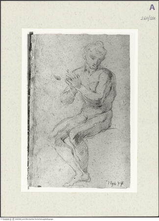 Vorderseite von Istituto Nazionale per la Grafica [https://www.deutsche-digitale-bibliothek.de/content/lizenzen/rv-ez/] Aktstudie zu einem sitzenden Mann - , bh465466_recto. Foto.