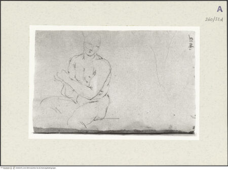 Vorderseite von Istituto Nazionale per la Grafica [https://www.deutsche-digitale-bibliothek.de/content/lizenzen/rv-ez/] Skizze zu einem sitzenden Mann - , bh465478_recto. Foto.