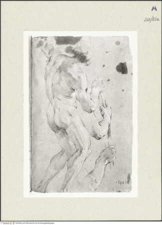 Vorderseite von Istituto Nazionale per la Grafica [https://www.deutsche-digitale-bibliothek.de/content/lizenzen/rv-ez/] Aktstudie zu einem stehenden Mann mit Stab, vom Rücken gesehen - , bh465484_recto. Foto.