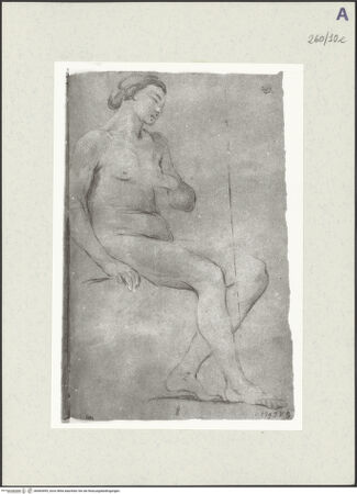 Vorderseite von Istituto Nazionale per la Grafica [https://www.deutsche-digitale-bibliothek.de/content/lizenzen/rv-ez/] Aktstudie zu einer sitzenden Frau - , bh465495_recto. Foto.