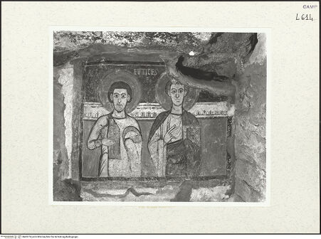 Vorderseite von Bibliotheca Hertziana [https://www.deutsche-digitale-bibliothek.de/content/lizenzen/rv-fz/] Eutichius und Proculus, die Märtyrer von Pozzuoli - Gesamtansicht, bh465774_recto. Foto: Savio, Oscar.