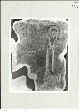 Vorderseite von Bibliotheca Hertziana [https://www.deutsche-digitale-bibliothek.de/content/lizenzen/rv-fz/] Der heilige Januarius mit einem heiligen Benediktiner - Detail: Heiligen, bh465780_recto. Foto: Savio, Oscar.