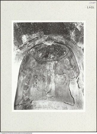 Vorderseite von Bibliotheca Hertziana [https://www.deutsche-digitale-bibliothek.de/content/lizenzen/rv-fz/] Christusbüste, darunter die Heilige Agatha zwischen den Heiligen Eugenia und Katharina - Gesamtansicht, bh465788_recto. Foto: Savio, Oscar.