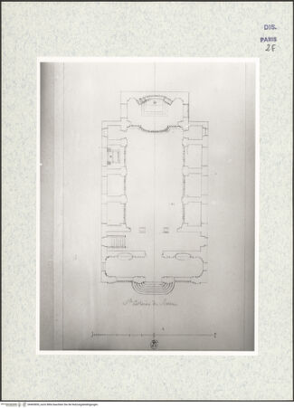 Vorderseite von Bibliothèque Nationale, Paris [https://www.deutsche-digitale-bibliothek.de/content/lizenzen/rv-ez/] Grundriss der Kirche Santa Caterina, Rom - , bh465855_recto. Foto.
