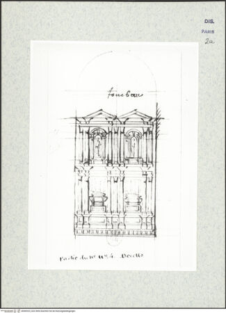 Vorderseite von Bibliothèque Nationale, Paris [https://www.deutsche-digitale-bibliothek.de/content/lizenzen/rv-ez/] Gräber der Dogen Lorenzo und Gerolamo Priuli im linken Seitenschiff von San Salvatore, Venedig - , bh465925_recto. Foto.