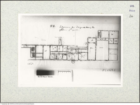 Vorderseite von Bibliothèque Nationale, Paris [https://www.deutsche-digitale-bibliothek.de/content/lizenzen/rv-ez/] Grundriss des Dogenpalastes mit Appartamenti des Dogen - , bh465939_recto. Foto.