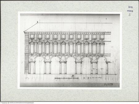 Vorderseite von Bibliothèque Nationale, Paris [https://www.deutsche-digitale-bibliothek.de/content/lizenzen/rv-ez/] Aufriss des Palazzo di San Carlo, Turin - , bh465943_recto. Foto.