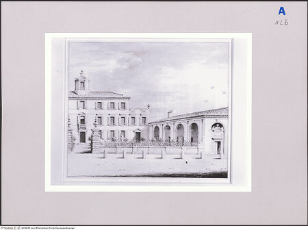 Vorderseite von Royal Library [https://www.deutsche-digitale-bibliothek.de/content/lizenzen/rv-ez/] Ansicht der Villa von Konsul Smith in Moggiano - , bh466060_recto. Foto.