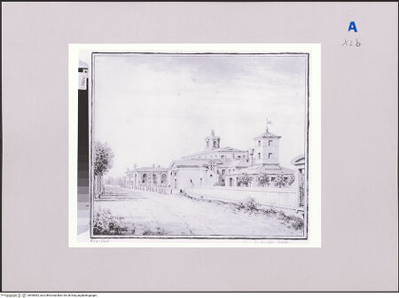 Vorderseite von Royal Library [https://www.deutsche-digitale-bibliothek.de/content/lizenzen/rv-ez/] Ansicht der Villa von Konsul Smith in Moggiano - , bh466062_recto. Foto.