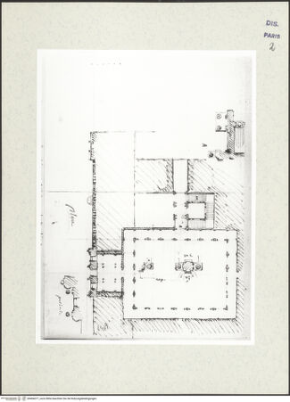 Vorderseite von Bibliothèque Nationale, Paris [https://www.deutsche-digitale-bibliothek.de/content/lizenzen/rv-ez/] Grundriss der Accademia Militare, ehemals Palazzo Ducale, Modena - , bh466077_recto. Foto.