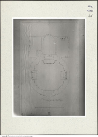 Vorderseite von Bibliothèque Nationale, Paris [https://www.deutsche-digitale-bibliothek.de/content/lizenzen/rv-ez/] Grundriss der Kirche San Bernardo alle Terme, Rom - , bh466080_recto. Foto.