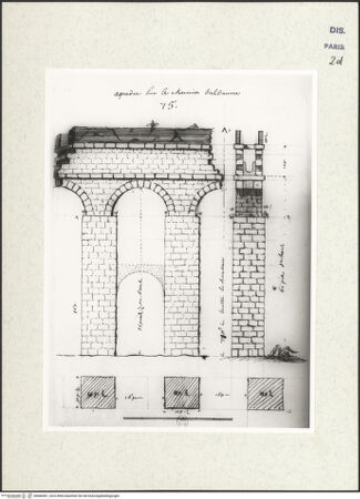 Vorderseite von Bibliothèque Nationale, Paris [https://www.deutsche-digitale-bibliothek.de/content/lizenzen/rv-ez/] Acqua Claudia, Rom - , bh466081_recto. Foto.