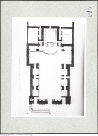 Vorderseite von Bibliothèque Nationale, Paris [https://www.deutsche-digitale-bibliothek.de/content/lizenzen/rv-ez/] Grundriss der Kirche San Gaetano, Florenz - , bh466085_recto. Foto.