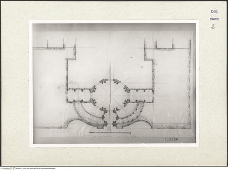 Vorderseite von Bibliothèque Nationale, Paris [https://www.deutsche-digitale-bibliothek.de/content/lizenzen/rv-ez/] Grundriss des Palazzo Carignano, Turin - , bh466094_recto. Foto.